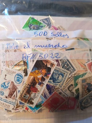 500 sellos extranjeros usados