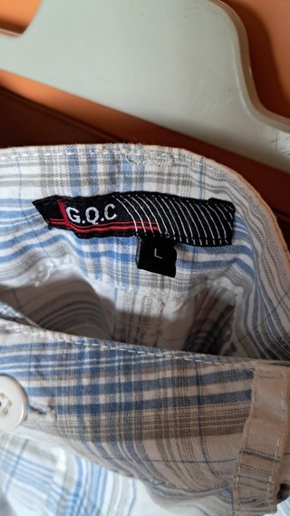 Bermuda GQC a quadri azzurri 100% cotone tg L