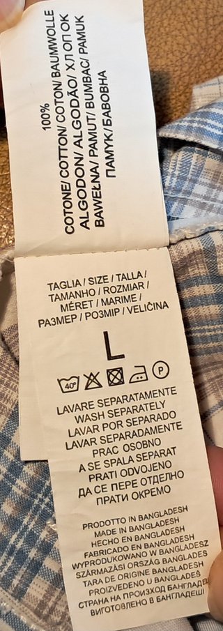 Bermuda GQC a quadri azzurri 100% cotone tg L