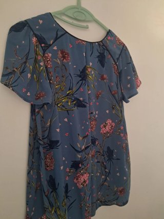 Blusa Tintoreto floral azul y rosa Talla M