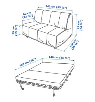 Sofá Cama IKEA Lycksele Murbo