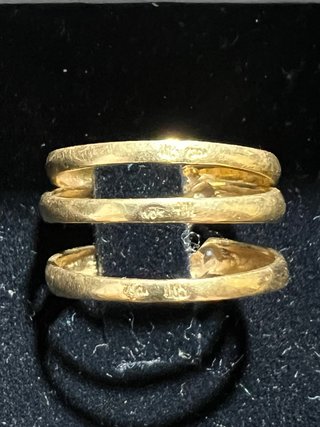 Anillo Triple Oro 18k con Gemas