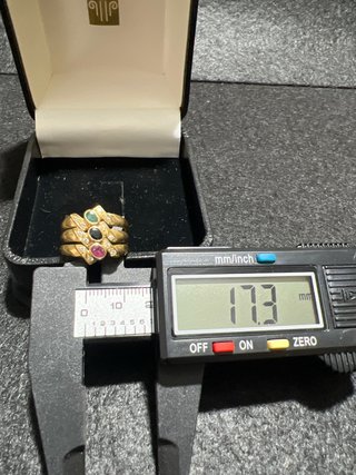Anillo Triple Oro 18k con Gemas