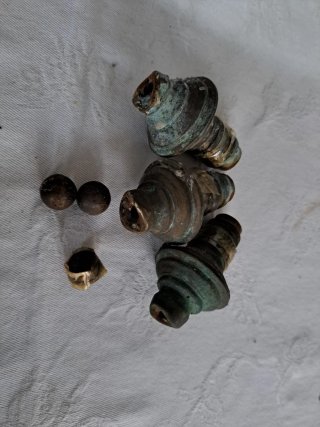 Lote pomos antiguos metal