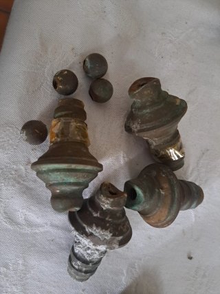 Lote pomos antiguos metal
