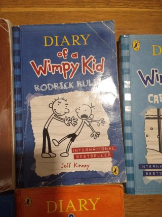 Lote de 7 libros de "Diary of a wimpy kid"