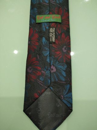 Corbata Golf & Green Flores Negro Azul Rojo