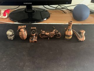 Set 5 Oggetti Decorativi Bronzo