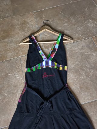 Vestido Desigual T36 Negro Multicolor bordado