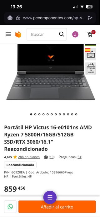 Portatil Hp Victus 16