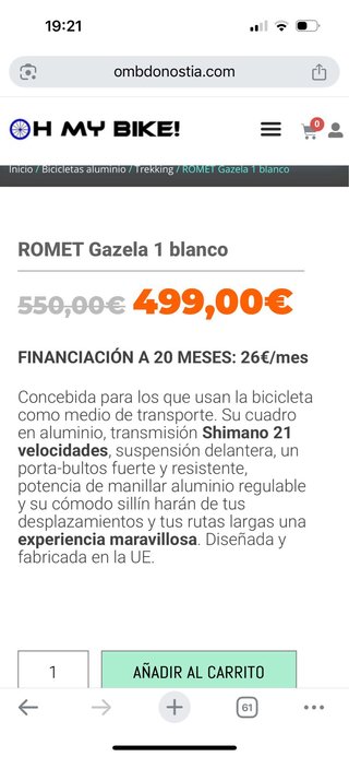 Bicicleta Trekking Romet Gazela 1