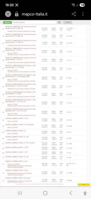 Ammortizzatori posteriori MAPCO Opel