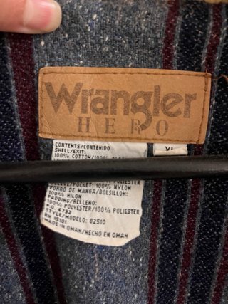 Chaqueta vintage vaquera Wrangler beige y azul