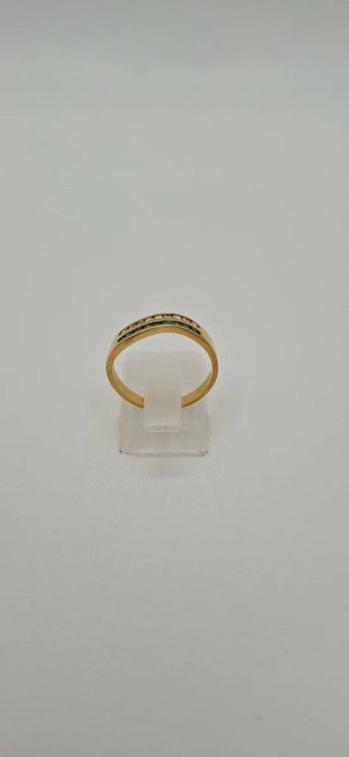 Anillo Oro 18k Esmeraldas y Circonitas