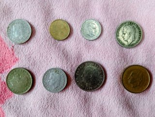 Lote 16 Monedas Pesetas Varias Épocas.