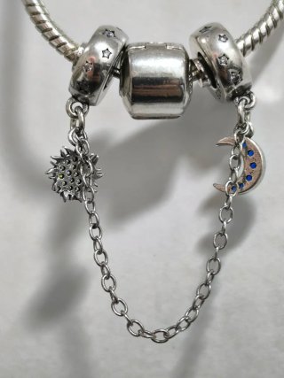 Charm di sicurezza luna e sole