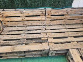 Conjunto Sofá mesa palets terraza jardín
