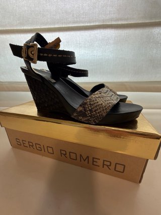 Sandali Sergio Rossi Taglia 39 Zeppa Pelle Serpente