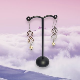 Pendientes infinito perla acero
