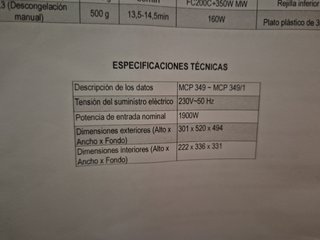 Microondas Whirlpool MCP 349