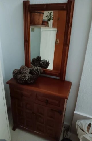 Mueble tocador con espejo madera