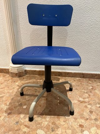Silla de trabajo azul y gris