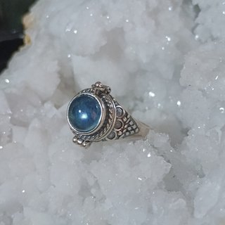 Anillo Plata Aguamarina Natural