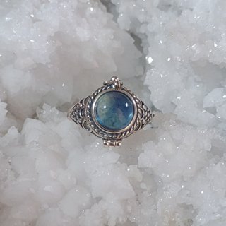 Anillo Plata Aguamarina Natural