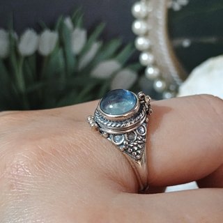 Anillo Plata Aguamarina Natural