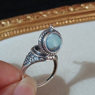 Anillo Plata Aguamarina Natural