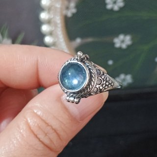 Anillo Plata Aguamarina Natural