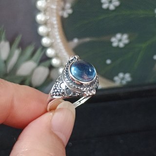 Anillo Plata Aguamarina Natural