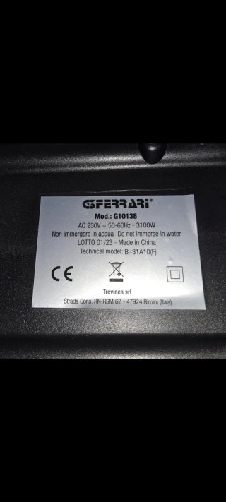 Placa inducción G3 Ferrari portátil G10138 3100W
