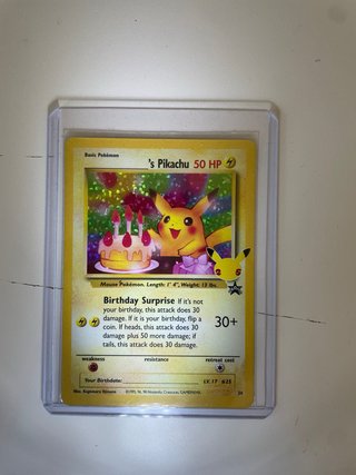 Carta Pikachu Cumpleaños 50 HP