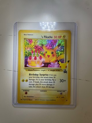 Carta Pikachu Cumpleaños 50 HP