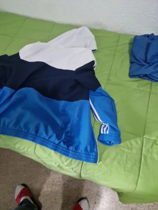 Chaqueta Adidas Talla M Azul/Blanca