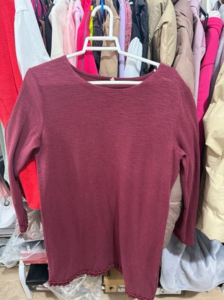 Camiseta manga larga burdeos