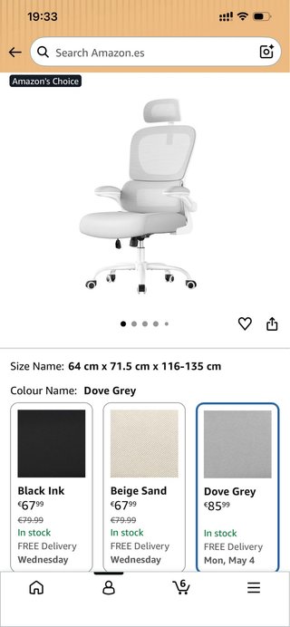 Silla de oficina ergonómica blanca NUEVA