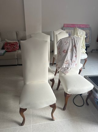 Juego de 4 Sillas de Comedor Beige