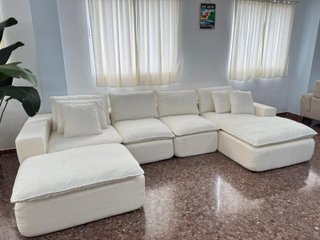 ENVIO GRATIS Sofá beige y mesa centro cristal