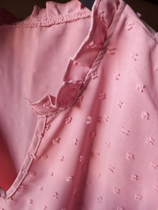 Blusa donna rosa con pois