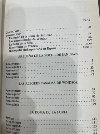 LIBRO SHAKESPEARE COMEDIAS