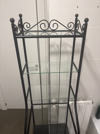 Estantería Ikea Hierro y Cristal Negra