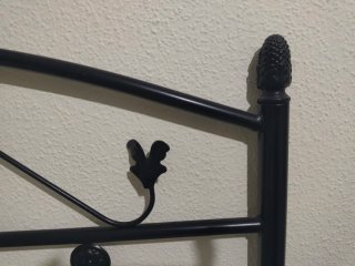 Cabecero 1,35 y 2 mesillas de forja negra