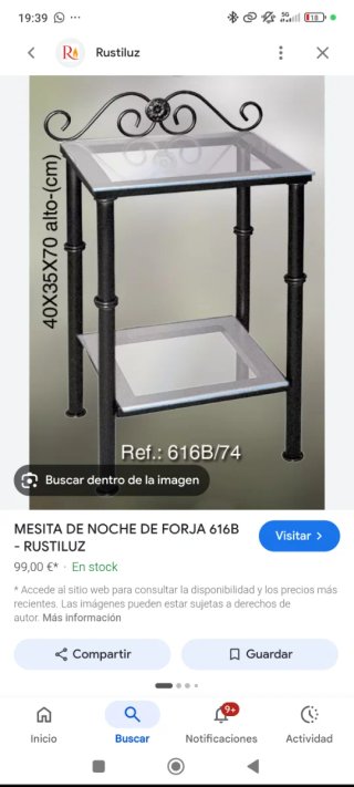 Cabecero 1,35 y 2 mesillas de forja negra