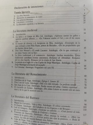 Literatura española - SM - 2° BUP - Año 1989