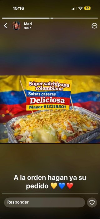 Vendo salchipapa colombiana todos los sábados