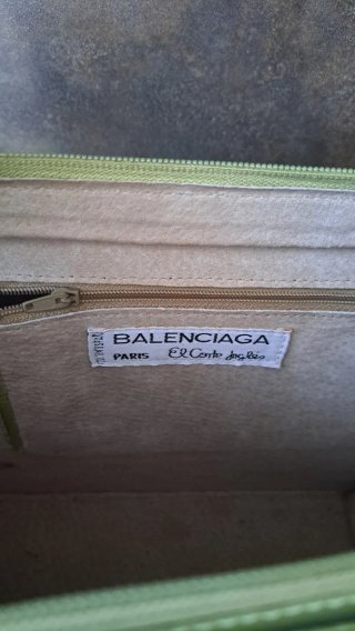 Borsa a spalla Balenciaga in pelle verde