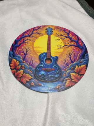 Placa metálica guitarra fantasía 20cm