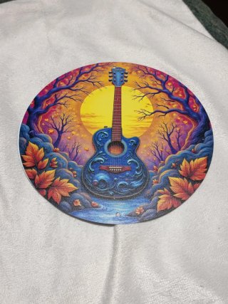 Placa metálica guitarra fantasía 20cm